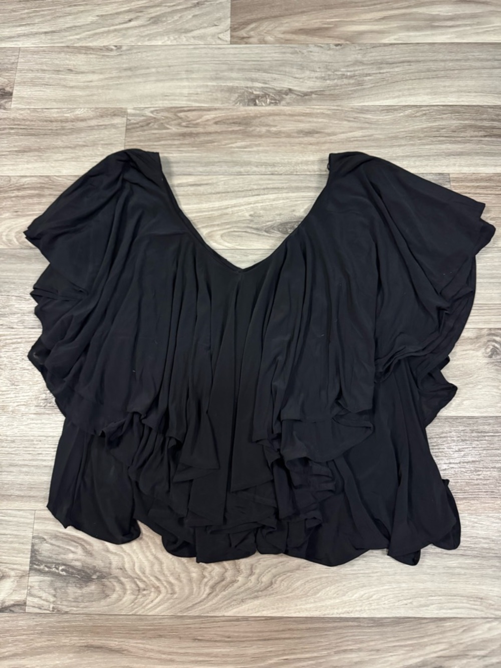Express Ruffle V Neck Top Blouse in Black Size XL NWT - Picture 8 of 8